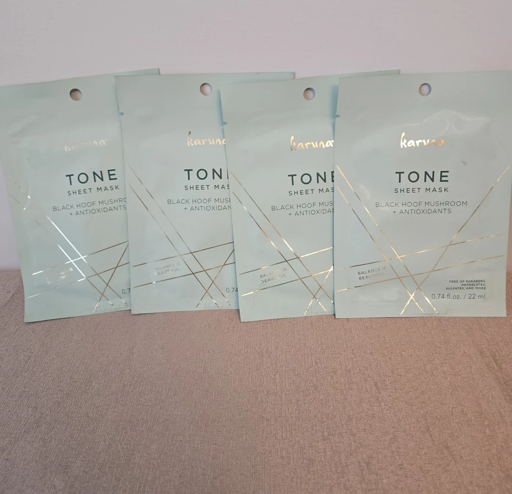 Karuna Tone Sheet Mask Bundle (4 Pack) – Black Hoof Mushroom + Antioxidants